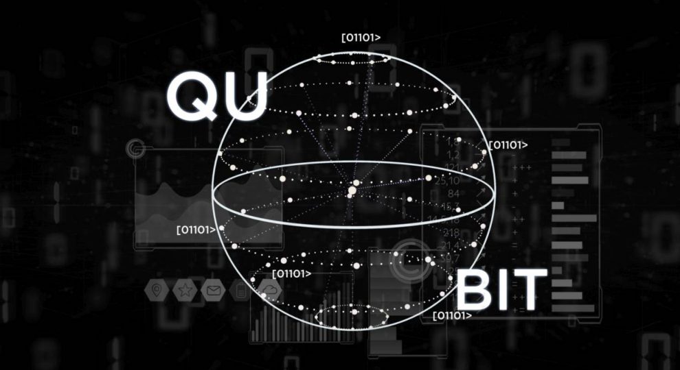 Quantentechnologien: Quantencomputer-Konzept mit Qubit-Symbol