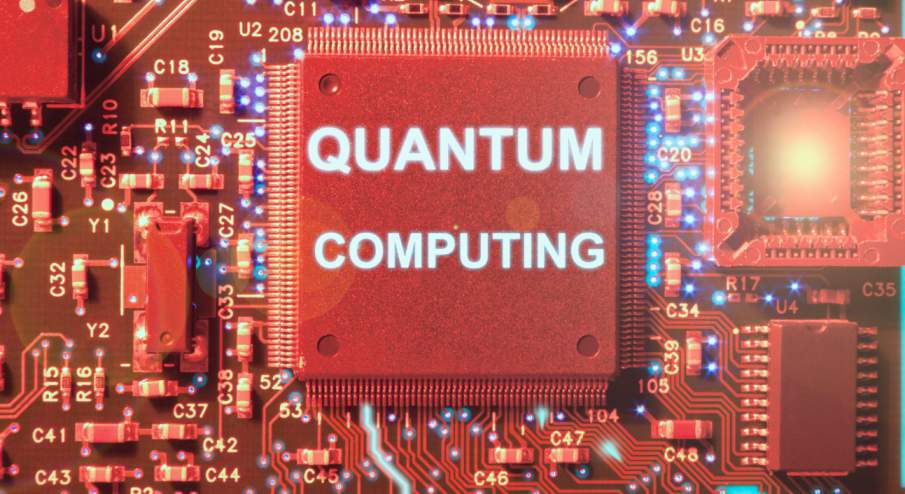 Quantencomputing: Platine, die das Konzept der Quantenberechnung zeigt