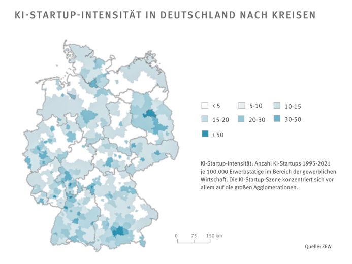 ZEW-Mannheim-Studie-Kuenstliche-Intelligenz-Start-up-Deutschland-Karte