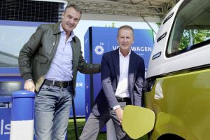 BP-CEO Bernard Looney und VW-CEO Herbert Diess Ladesäulen